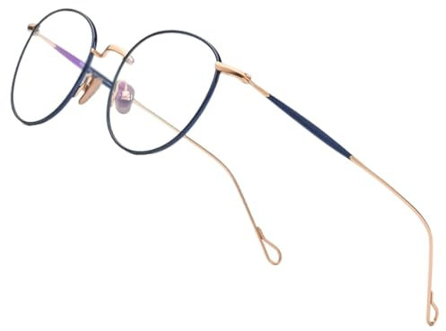 Runda glasögonbågar Pure Titanium Glasögonbågar Kreativa glasögonbågar med klara linser Glasögon unisex