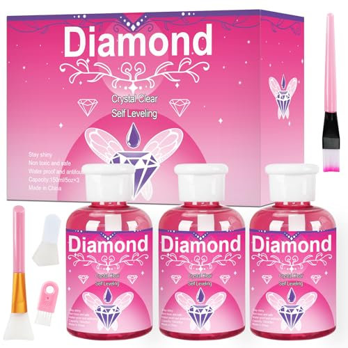 UCAMP Diamond Painting Versiegelung 150 ml x 3,Kommt mit 4 Zubehör,Diamond Painting Kleber,diamond painting zubehör,Diamant Malerei Kleber Farbe Box Set