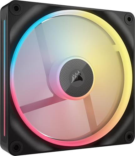 Corsair iCUE LINK LX140-R RGB 140mm PWM Reverse Fan – Single Fan – Low-Noise, Magnetic Dome Bearing, Dual Light Loops, QuikTurn™ Screws, Zero RPM Mode – Black