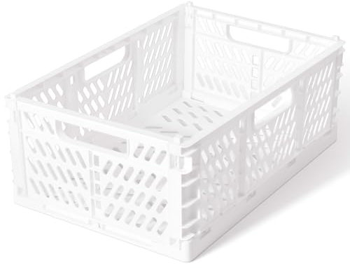 Romon Klappboxen Faltbar Stabil mit Soft-Touch Griffen, 43 x 29 x 17 cm, Groß Faltbar Stabil Klappkiste Plastik, Faltbar Stabil Aufbewahrungskiste Kunststoff Klappkorb für Küche/Kinderzimmer/Büro