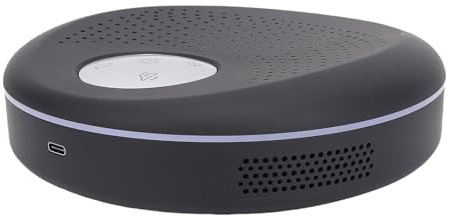 Elprico Microphone USB de Conférence, Microphone PC à Condensateur Omnidirectionnel à 360° avec Algorithmes Sonores 3A pour Vidéoconférence, Enregistrement, Skype, Cours en Ligne,