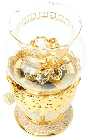 MAGICLULU Lámpara Queroseno Aleación con Diseño de Linterna Aceite Portátil para Decoración Budista Lámpara Petróleo Vintage Desmontable para Hogar y Restaurante