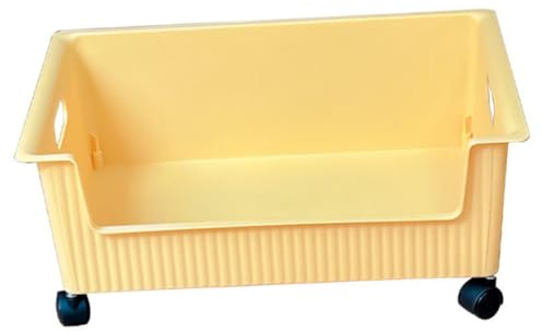 Happyyami Scatola Portaoggetti con Ruote in Plastica Trasparente, Contenitore per Stoccaggio Libri e Articoli Vari, Organizer Multifunzione per Casa, Ufficio e Dormitorio, Facile da Pulire
