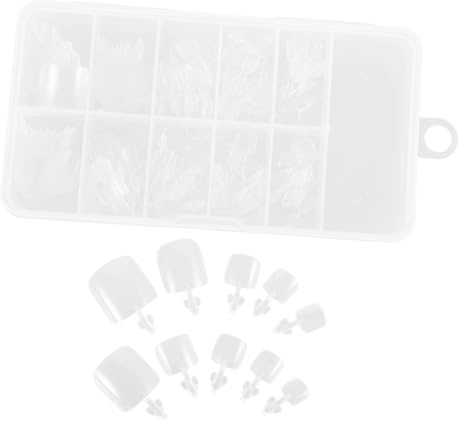 SHERCHPRY 100pcs Clear Toe Nail Extensions Full Cover Tips for Men Women Strong Adhesion False Nail Tips for Lengthening Natural Looking Toenails at Home DIY Manicure