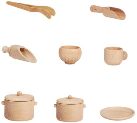 Kisangel Vaisselle Jouet Bois Outils De Cuisine Outil De Maison De Jeu Jouet De Vaisselle