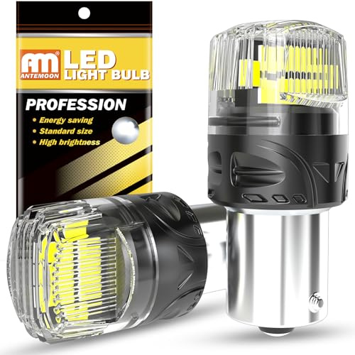 ANTEMOON P21W 1156 BA15S LED Bulbs Super Bright 2800LM 12V 6000K White 1141 7506 Replacement Bulb Canbus Error Free for Backup Reverse Light, Brake Light, Turn Signal Rear Fog Light, Pack of 2