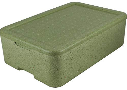 Europack24 1x W4 Thermobox grün für 4 Menüschalen | Styropor | wiederverwendbar wiederverwendbare MENÜBOX-Transportbehälter für Catering und Lieferdienste