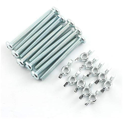 RuiLing 10 Sets Screw Bolts with Wing Nut Kit Zinc Plated Carbon Steel Mounting Hardware Fitting Fastenings- 10pcs 1/4-20 Hand Tighten Wing Nuts + 10pcs 1/4-20 x 2-1/2 Phillips Head Screw Bolt