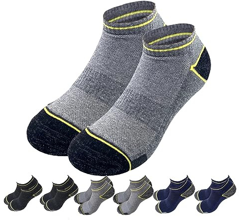 Lucchetti Socks Milano Calze da Lavoro Estive Uomo Corte Fantasmini Uomo Cotone Calzini Uomo Corti alla Caviglia Traspiranti e Rinforzati Soletta in Spugna (6 Paia, 39-42)