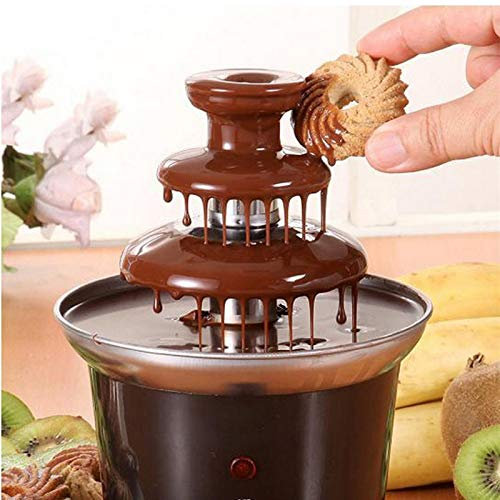 VALINK Mini fuente de fondue de chocolate de 3 niveles, fácil de montar, perfecta para nachos, queso, salsa barbacoa, licores de rancho