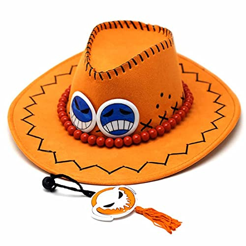 CosplayStudio Cappello One Piece di Feuerfaust Puma D. Ace con filo di perle & Smilies