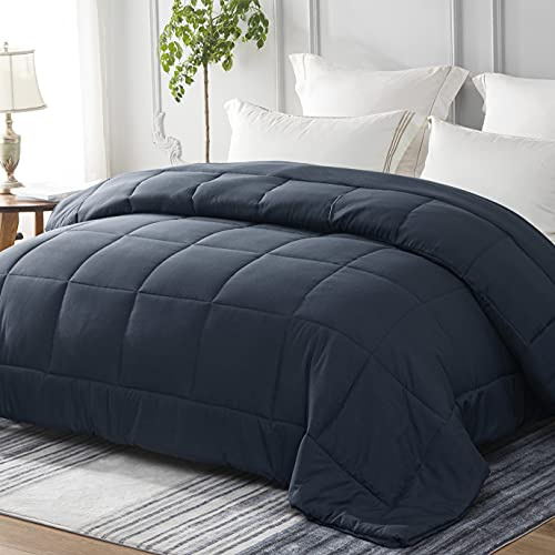 Yebeda Couette 4 Saisons, en Microfibre, pour Lit 2 Personnes, Bleu Marine, 220x240 cm, Couette Chaude, Respirante pour Toute Saisons