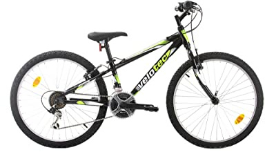 Multibrand Distribution Probike Tempo 24 Zoll Fahrrad Mountainbike 18 Gang für Jungen, Mädchen geeignet ab 130 cm - 155 cm (Schwarz Grün, 279)