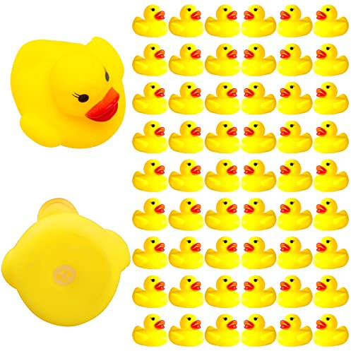 60 paperelle di Gomma, paperelle da Bagno Mini Anatre Gialle Giocattoli da Vasca per Doccia / Compleanno / Forniture per Feste