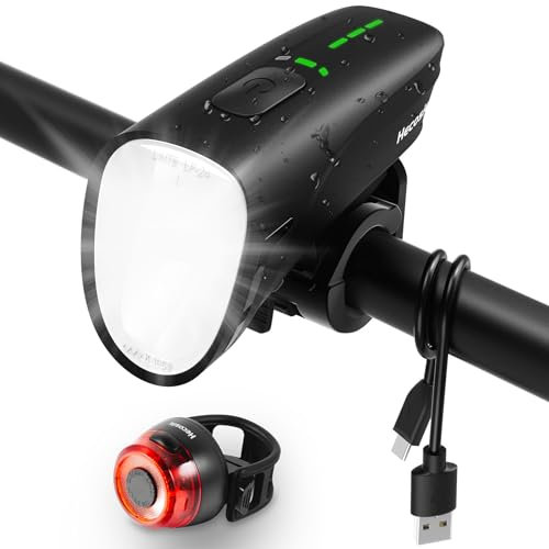 Hecosie Fahrradlicht Set, 100 Lux LED Fahrrad Licht StVZO Zugelassen Fahrradbeleuchtung IPX5 Wasserdicht Fahrradlicht vorne & Rücklicht bis zu 9h Leuchtdauer USB Aufladbar