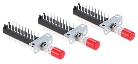 QUARKZMAN 3 Uds 50Ma DC 30V 18 Pin 1 Posición Soldadura DPST Botón de Encendido Interruptor con Tapa Tipo Piano
