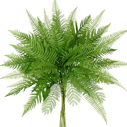 Veryhome Artificial Ferns for Outdoors 31 Large Fake Greenery Stems Boston Faux Plants UV Resistant Artificial Plant for Garden Planter Window Porch Home Indoor Outdoor Decor