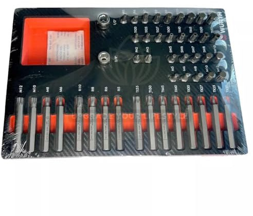 Würth Zebra System Bit-Satz 47 Teile TX PH SW RI XZN Kreuz für Werkstattwagen in Schaumeinlage 0965905906 mit 3/8 Zoll und 1/2 Zoll Adapter
