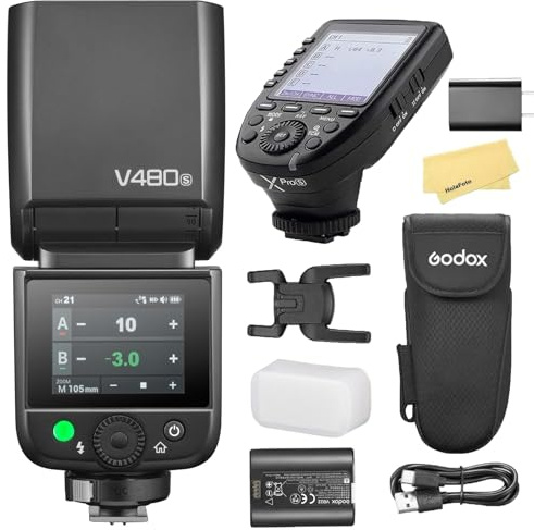 Godox V480S V480 S Camera Flash with Godox XProS XPro-S Flash Trigger for Sony Camera Flash Speedlite Light,650 Full-Power Flashes,2.4G HSS 1/8000s,1.7s Recycle Time,GN50