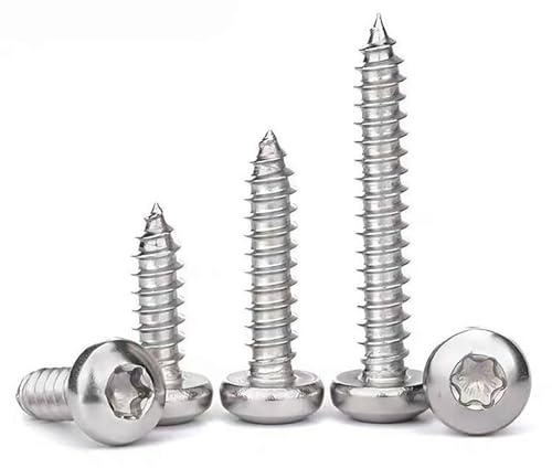 EBAIJQUO M6 × 25 mm Torx rundhuvud träskruv 304 rostfritt stål självgängande höghållfasta skruvar för konstruktion och snickeri (30 stycken)