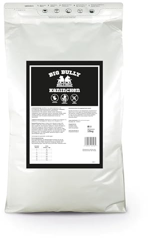 BULL & BULLY – Big Bully Kaninchen 15kg Hundefutter Trocken Getreidefrei – Energiereiches Trockenfutter & Hundeleckerli für Starke, aktive Hunde – Dog Food & Leckerlies für Hunde mit viel Protein