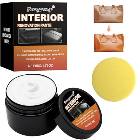 Fengyang® Generico Cura Crema Per Pelle Auto, Pasta Lucidante per Interni Veicoli, Lucidante Auto Protezione Durevole, per Cruscotto Pannelli Porte Sedile Volante Console