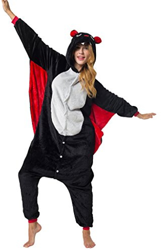 Katara 1744 - Costume Animale Pigiama intero Kigurumi Carnevale, Pipistrello - Taglia M