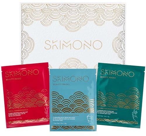 Skimono Advanced Moisturisation Indulgence Moisturising Mask Pack -3 Pack Face, Hand & Foot Masks - Aloe Vera, Cucumber & Shea Butter-Hydrating Spa Gift Set