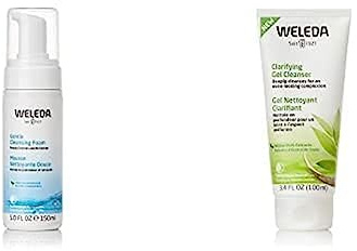WELEDA Gesichtsreinigung Naturkosmetik Set - Naturally Clear Klärendes Waschgel zur Bekämpfung von Hautunreinheiten + Zarter Reinigungsschaum zur porentiefen Reinigung für normale und Mischhaut