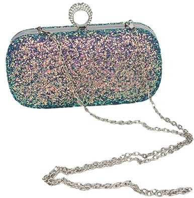 Hixingo Bolsos Fiesta para Mujer, Elegante Bolsos de Mano Clutch Bolso de Noche, Brillante Novia Monedero del Banquete de Boda para Cumpleaños Bolsas de Embrague (Verde,19x11x5cm)