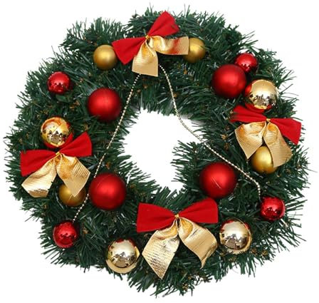 Ghirlanda natalizia per porta, ghirlanda artificiale, riutilizzabile, decorazione natalizia artificiale per porta, parete, camera da letto, soggiorno