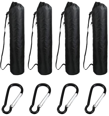 YSJCHEBS Sac De Rangement pour Chaise De Camping 4 Pièces Et Boucle Mousqueton 4 Pièces, Sac À Cordon en Polyester, Sac De Rangement Extérieur Pliable, Sac De Rangement Portable