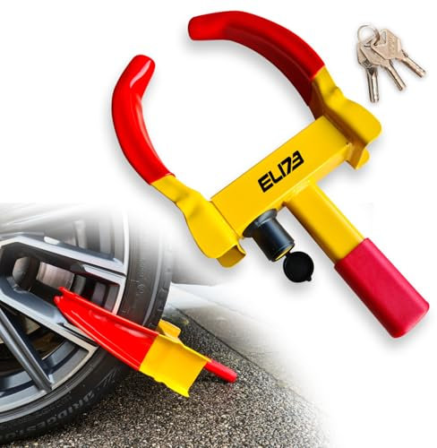 Wheel Clamp - Heavy Duty Anti-Theft Security Lock for Cars, Caravans, and Trailers - Adjustable, High-Visibility Vehicle Protection