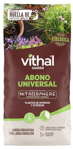 VITHAL Abono Universal Nitrosphere 20L - Abono Plantas Fertilizante Organo-Mineral Con Probiótico de Algas y Materia Orgánica, Mejora el Desarrollo de Todo Tipo de Plantas, Efecto Duradero Sostenible
