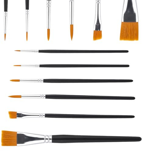 QFGasre Juego de 6 pinceles de pintura facial, pinceles de artista para cuerpo, cara, roca, lienzo, pintura al óleo, acuarela, gouache, acrílico, pinceles de pintura para adultos, suministros de