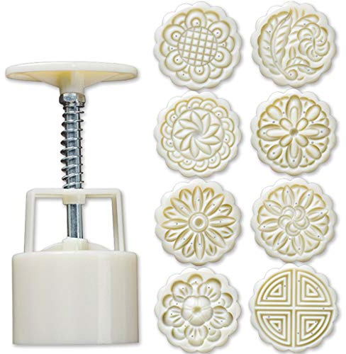 8PCS pressa a mano stampo biscotto luna torta decorazione stampo 75G strumento pasticceria metà auto festival resina epossidica kit stampo in silicone