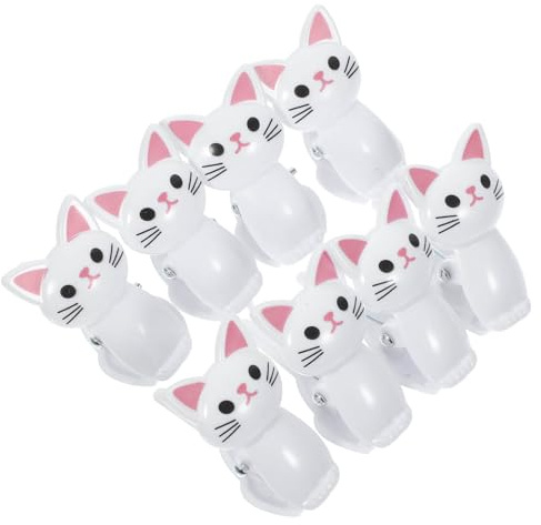 HAPINARY Pinces Réutilisables pour Paquet Alimentaires, Lot de 8 Clips en Plastique Sûr, Forme Chat, Fermeture Hermétique pour Conservation, Cuisine et Bureau