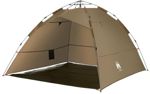 Generic Fisketält 4 Personer, Hopfällbart Campingtält, Snabbställbart Tält, Automatiskt Kupoltält för Camping, Utomhusvandring, Kamouflagemönster, Snabbkoppling (Olivgrön)