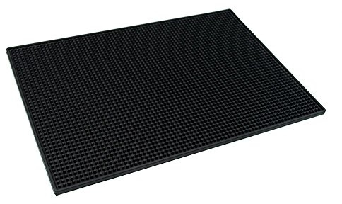 BARsics PVC Bar Service Mat for Cocktail Bartender 18x12 inches (Black)
