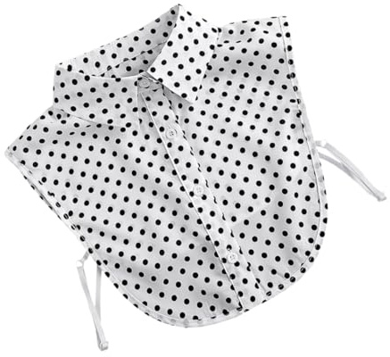 WRITWAA Dot Collar Detachable Dickey Collar Faux Half Collar Shirt False Collar Lady False Collar White Decor Womens Blouse Removable Fake Collar Bust 100% Polyester Fiber Fake Shirt