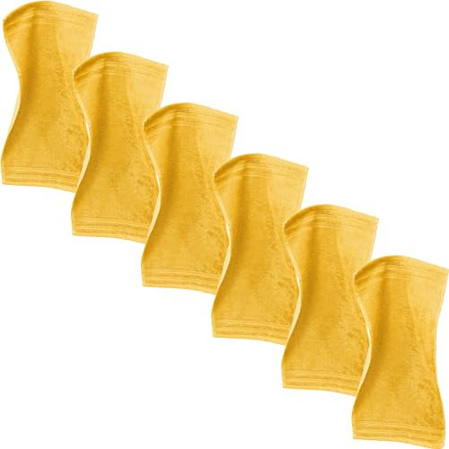 Erwin Müller Gästetuch Heidelberg 6er- Pack, 100% Baumwolle gelb Größe 30x50 cm - weiche Qualität, saugstark und strapazierfähig - praktisch durch Schlaufe