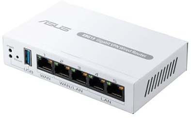 ASUS ExpertWiFi EBG15 Gigabit VPN Wired Router, up to 3 WAN ethernet Ports + 1 USB WAN, IPS Intrusion Prevention, Layer 7 Firewall, Commercial-Grade Network Security, Remote Management with App