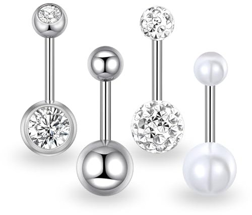 Candyfancy Navelpiercing barbellset 316L kirurgiskt stål 14 Gauge navelpiercing 10 mm zirkonia hjärta navelpiercing hängande navelpiercing smycken för kvinnor män, Kubisk Zirkonia, Kubisk zirkon