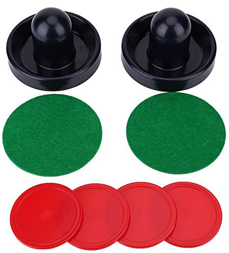 Plast lätt Air Hockey Pushers Pucks-set, ersättningsmål för ishockey bord spel inkluderar 6 uppsättningar av lätta pushers och puckar för smidig spelning