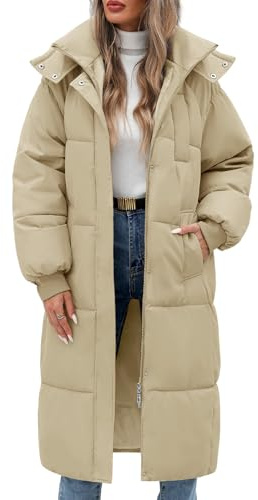 RITOSTA Abrigos Largo Mujer Invierno Chaqueta Acolchada Gruesa Parka con Capucha Abrigo Plumas Chaqueta de Plumón Chaqueta Cálida de Algodón a Prueba de Viento con Cremallera Bolsillos