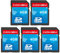 INDMEM Lot de 5 cartes mémoire SD SDHC Classe 4 Flash 4 Go