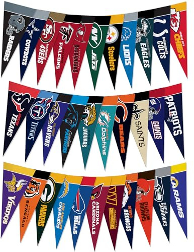 Rico Industries NFL Football Complete 4 x 9 Felt Mini Pennant League Set (Includes All Teams)