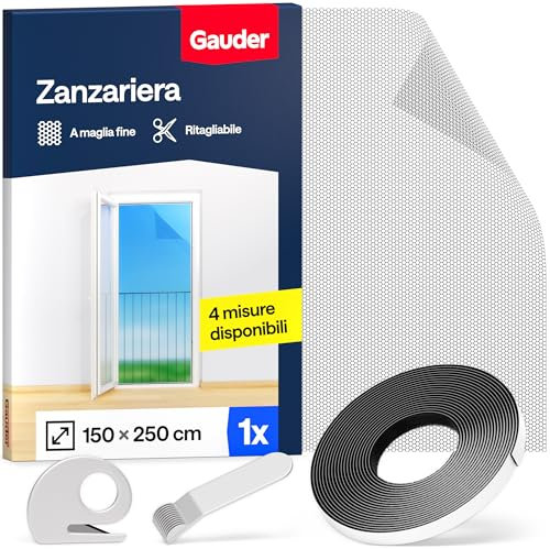GAUDER Moustiquaire pour Fenêtres du Sol au Plafond - Filet Anti-Insectes pour Grande Fenêtre - Moustiquaire avec Fixation Auto-Agrippante - Sans Perçage (150 x 250 cm - Noir)