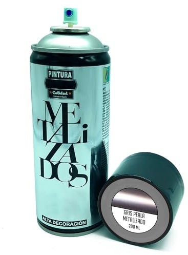 AC - Bote de Pintura en Spray - Fabricado en España - Ideal para cualquier superficie, Madera, Metal, Cartón, Piedra o Cerámica - Capacidad de 200 ML - Color Gris Perla Metalizado