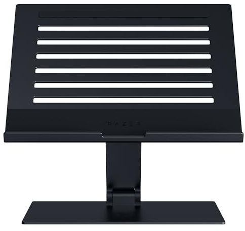 Razer Adjustable Laptop Stand - Ergonomic Height Laptop Stand Built For Laptops up to 18” inch (Height and Tilt-Adjustable, Durable Aluminum, Vented Design) Black
